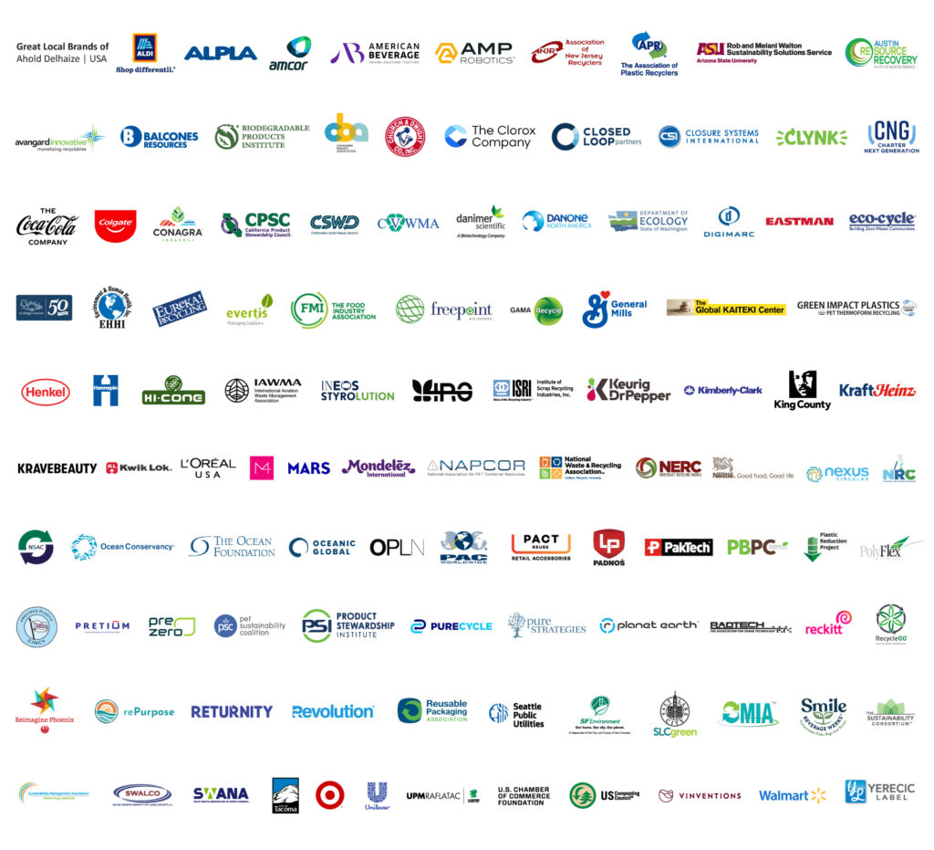 Logos of U.S. Plastics Pact Activators